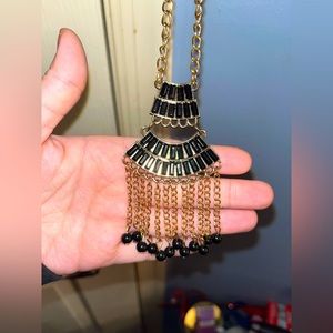 Women’s Gold and Black Aztec/ Tribal Design Necklace - *NEVER WORN*